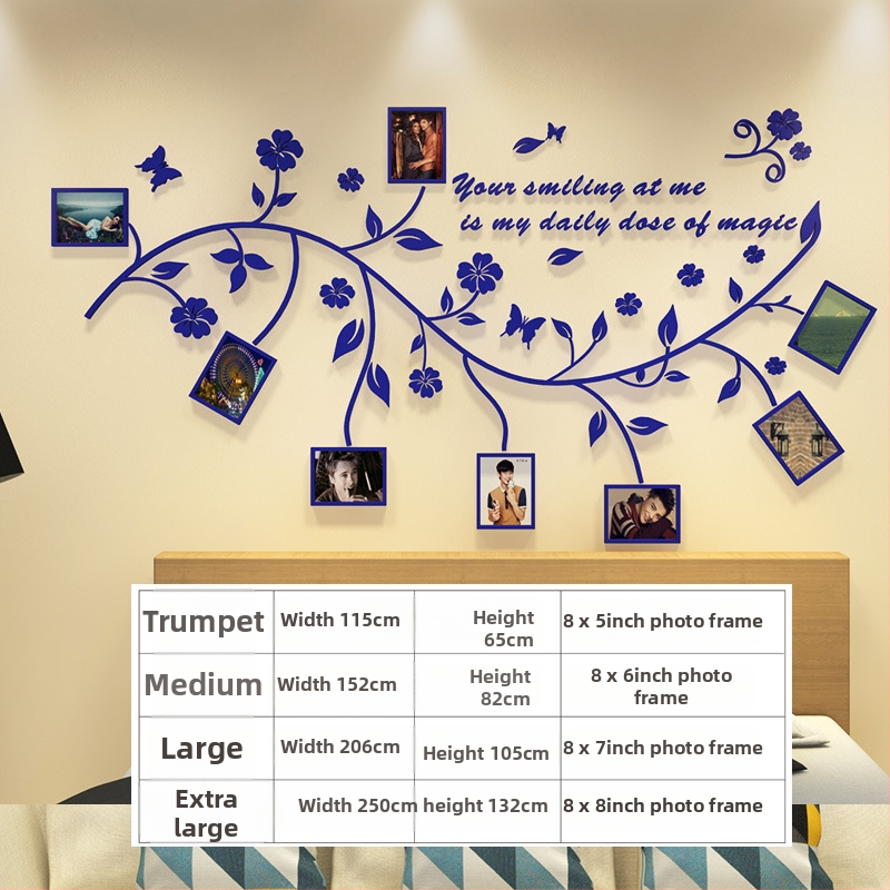 Akrilni zidni naljepnica – 3D uzorak biljaka i cvijeća, vodootporan, moderan minimalistički dizajn za dnevni boravak, spavaću sobu, studij, restoran i ulaz