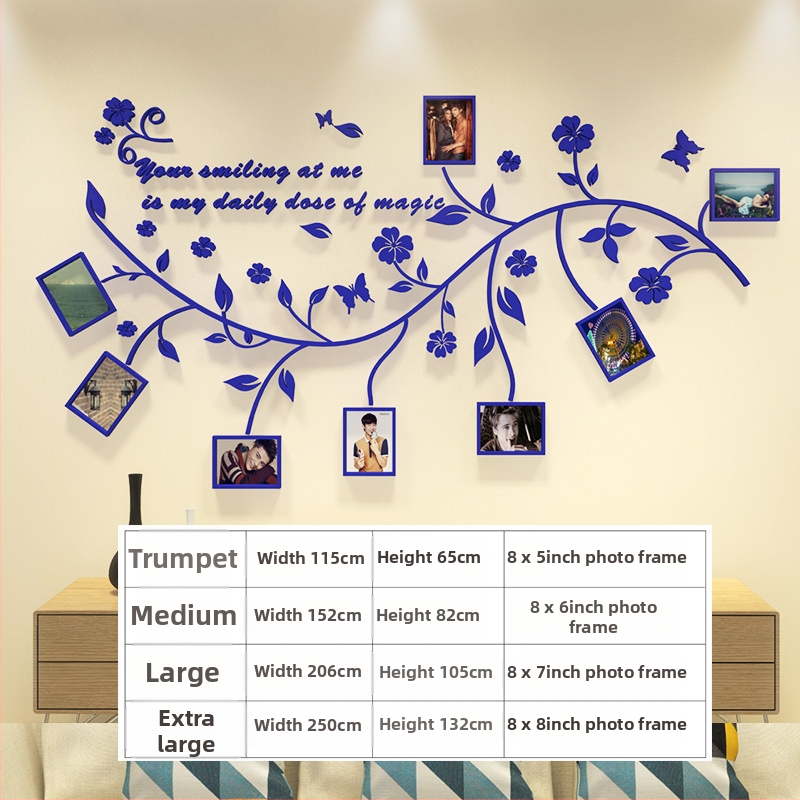 Akrilni zidni naljepnica – 3D uzorak biljaka i cvijeća, vodootporan, moderan minimalistički dizajn za dnevni boravak, spavaću sobu, studij, restoran i ulaz