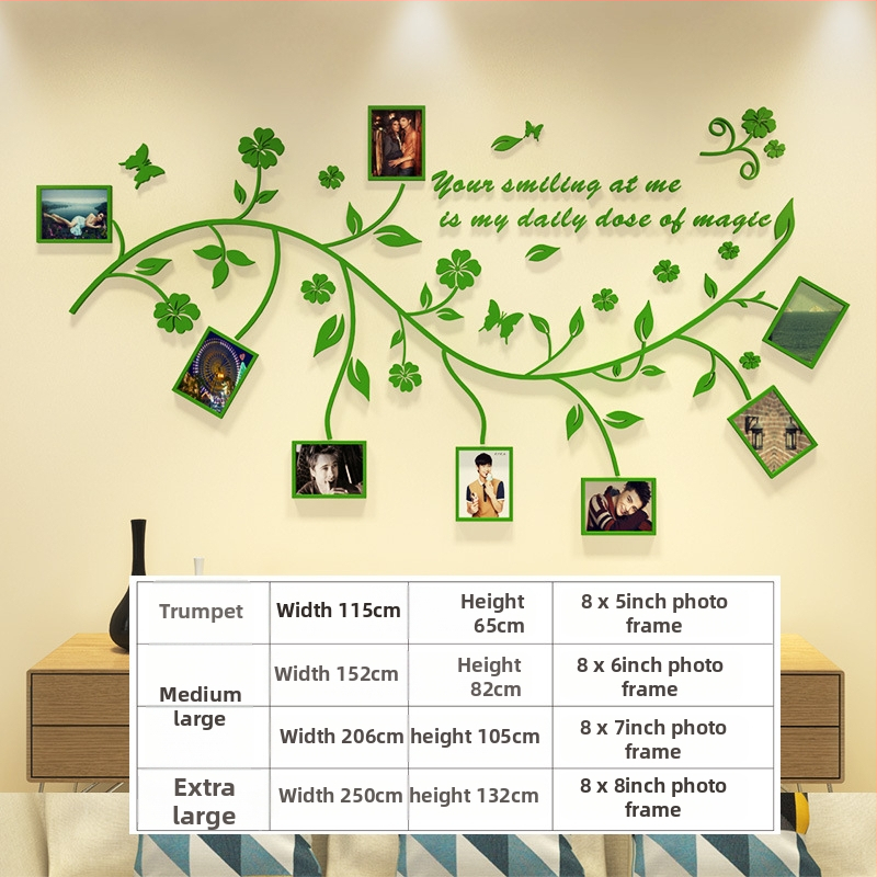 Akrilni zidni naljepnica – 3D uzorak biljaka i cvijeća, vodootporan, moderan minimalistički dizajn za dnevni boravak, spavaću sobu, studij, restoran i ulaz