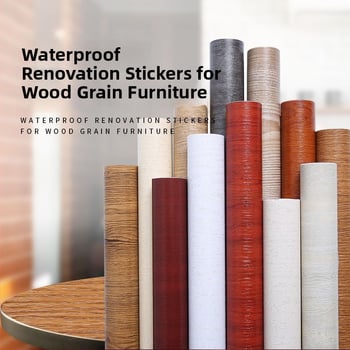 Pašlīmējoša koka raksta tapete mēbelēm renovācijai — ūdensizturīga, piemērota durvīm, garderobēm un plauktiem, moderns minimālisma stils