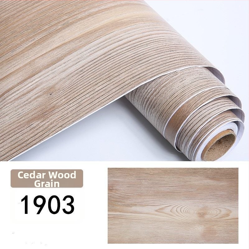 Pašlīmējoša koka raksta tapete mēbelēm renovācijai — ūdensizturīga, piemērota durvīm, garderobēm un plauktiem, moderns minimālisma stils