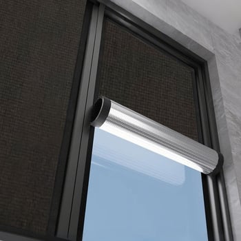 Αυτοκόλλητο φιλμ παραθύρου για σκίαση - ύφασμα, μοντέρνο στυλ, μονόχρωμο σχέδιο, καθιστικό
