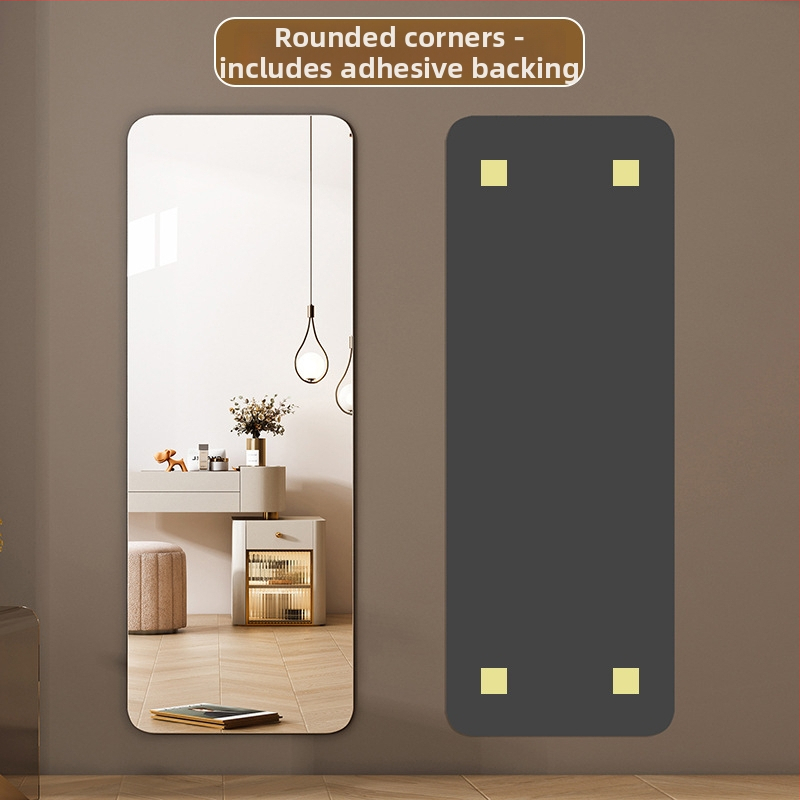 Акрилно стенно огледало за обличане, самозалепващо, прост и модерен стил, модел 002 (Материал: Акрил; Монтаж: Стена; Стил: Прост и модерен)