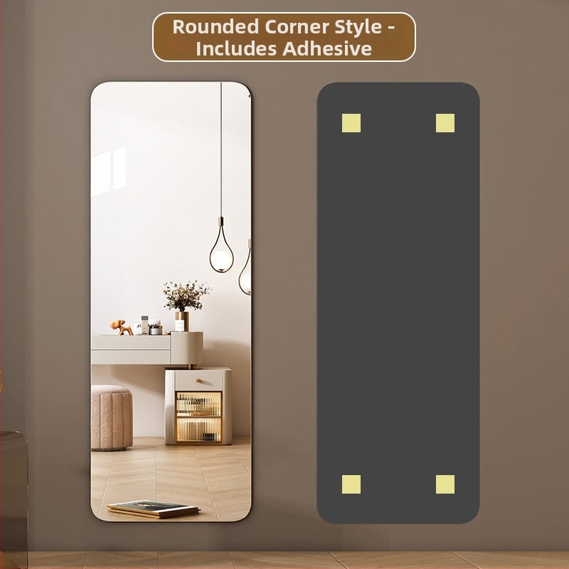 Акрилно стенно огледало за обличане, самозалепващо, прост и модерен стил, модел 002 (Материал: Акрил; Монтаж: Стена; Стил: Прост и модерен)