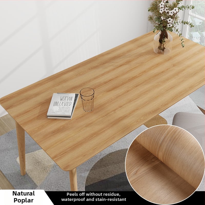 Pašlīmējoša koka graudu faktūras mēbeļu atjaunošanai, PVC, ūdensizturīga un mitrumizturīga, dekoratīvais pārklājums skapjiem un veciem mēbelēm