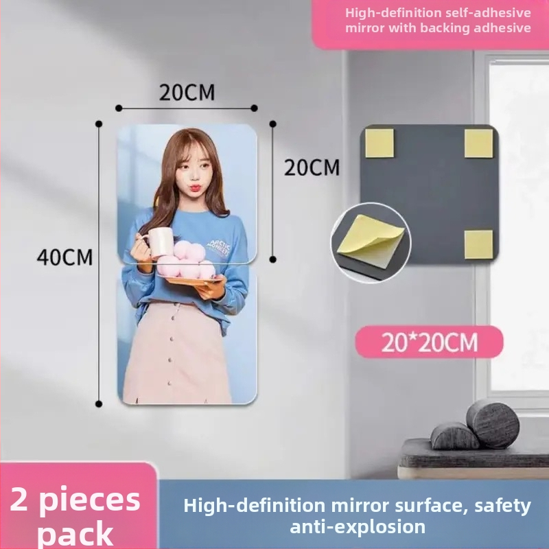 Savarankiškai lipdomas sieninis veidrodis, minimalistinis geometrinis abstraktus raštas, medžiaga: akrilas PS, 1 vnt.