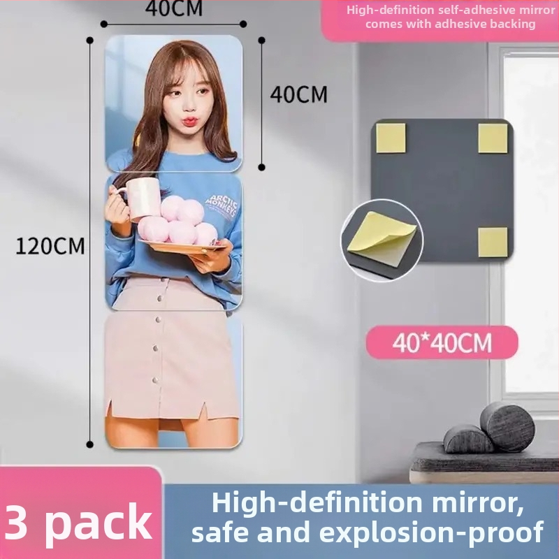 Savarankiškai lipdomas sieninis veidrodis, minimalistinis geometrinis abstraktus raštas, medžiaga: akrilas PS, 1 vnt.