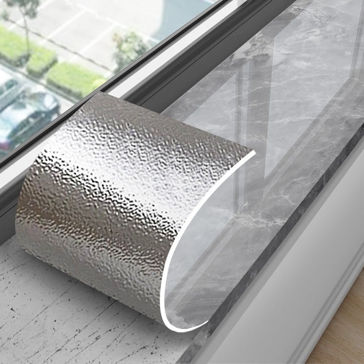 Ablakpárkány mramor mintázatú, vízálló, öntapadós, vastagított dekorációhoz