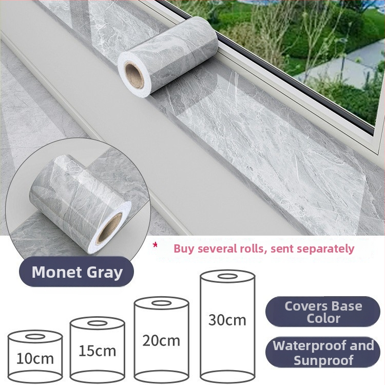 Ablakpárkány mramor mintázatú, vízálló, öntapadós, vastagított dekorációhoz