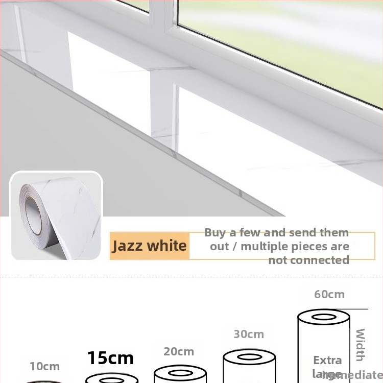 Ablakpárkány mramor mintázatú, vízálló, öntapadós, vastagított dekorációhoz