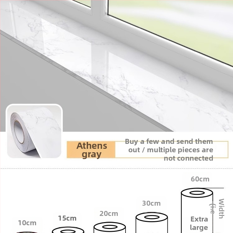 Ablakpárkány mramor mintázatú, vízálló, öntapadós, vastagított dekorációhoz