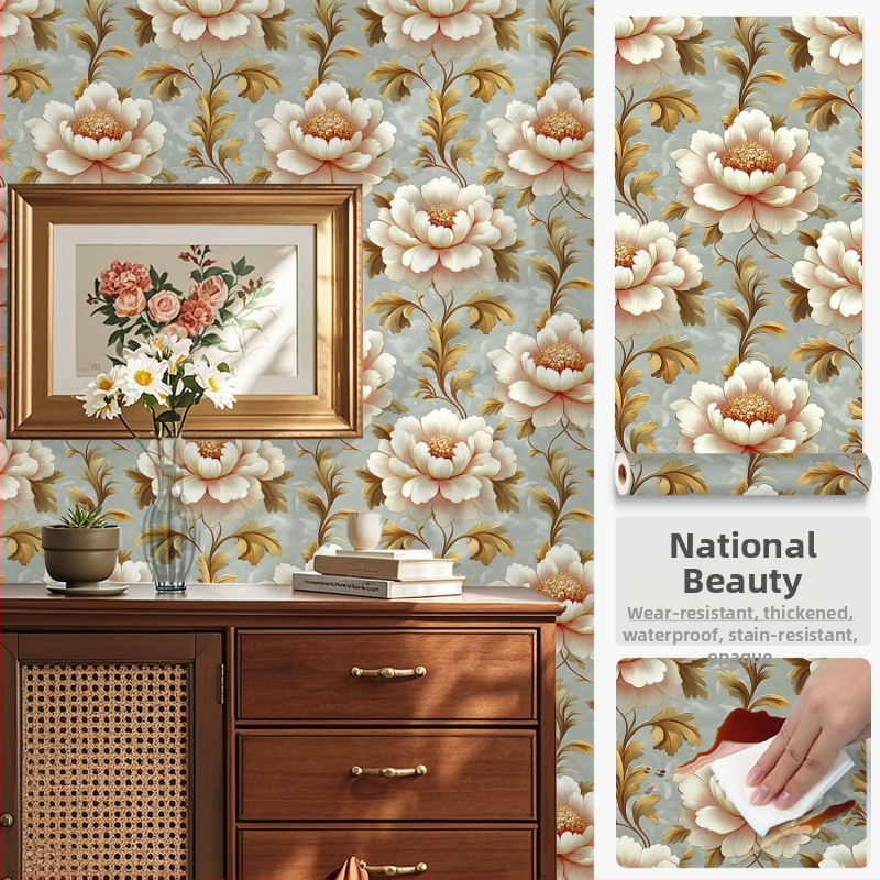 Pašlīmējošs sienas pārklājums ar ziedu rakstu, PVC materiāls, Premium Xinfeng star