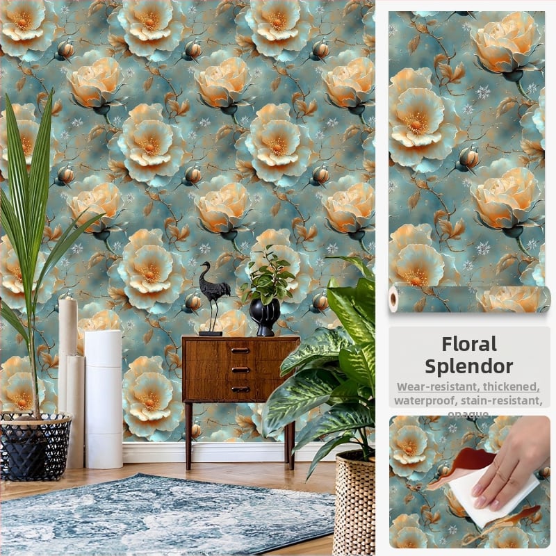 Pašlīmējošs sienas pārklājums ar ziedu rakstu, PVC materiāls, Premium Xinfeng star