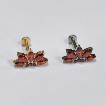 Piercing za usne od titanijske legure sa cirkonijem, geometrijski oblik, ugrađeni cirkonij, unisex stil