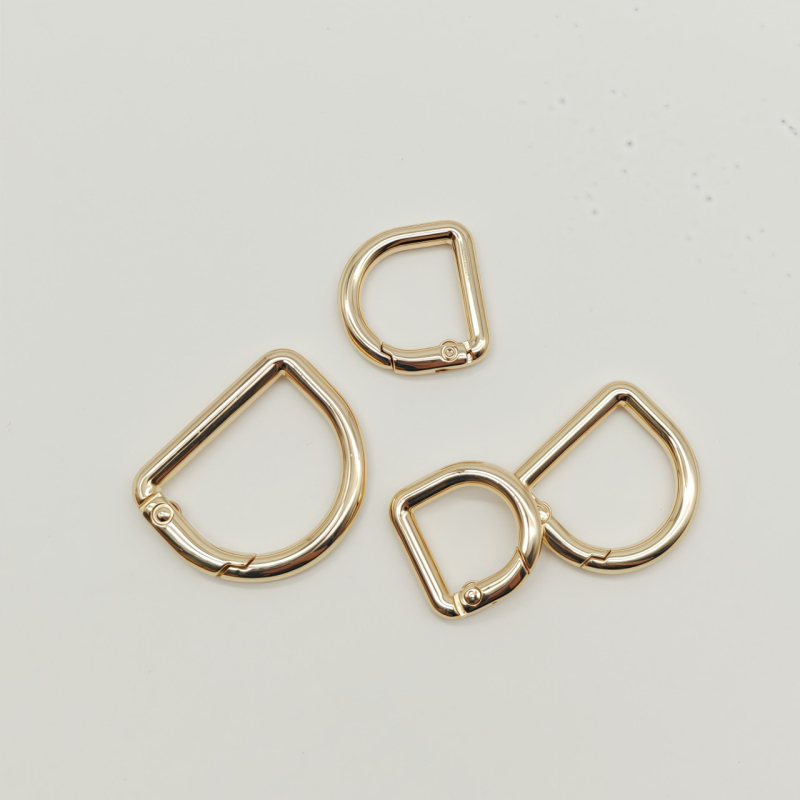 D‑formájú táska hardver készlet: rugós gyűrű, D‑formájú csat és vállszíj csat | Fém | Őszi 2024 megjelenés | Poggyász kiegészítők