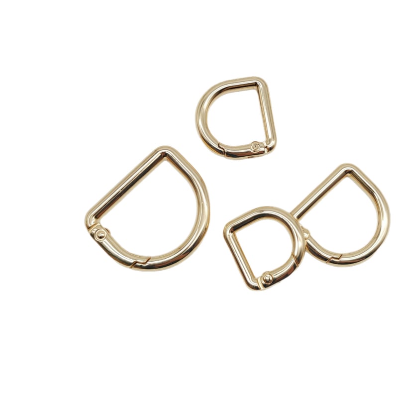 D‑formájú táska hardver készlet: rugós gyűrű, D‑formájú csat és vállszíj csat | Fém | Őszi 2024 megjelenés | Poggyász kiegészítők