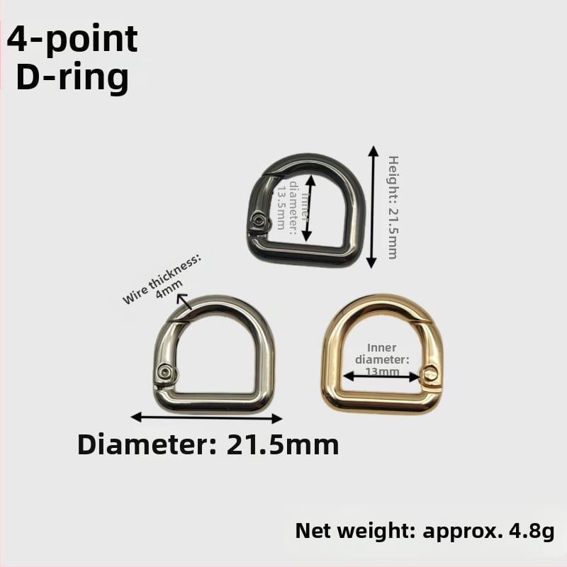 D‑formájú táska hardver készlet: rugós gyűrű, D‑formájú csat és vállszíj csat | Fém | Őszi 2024 megjelenés | Poggyász kiegészítők