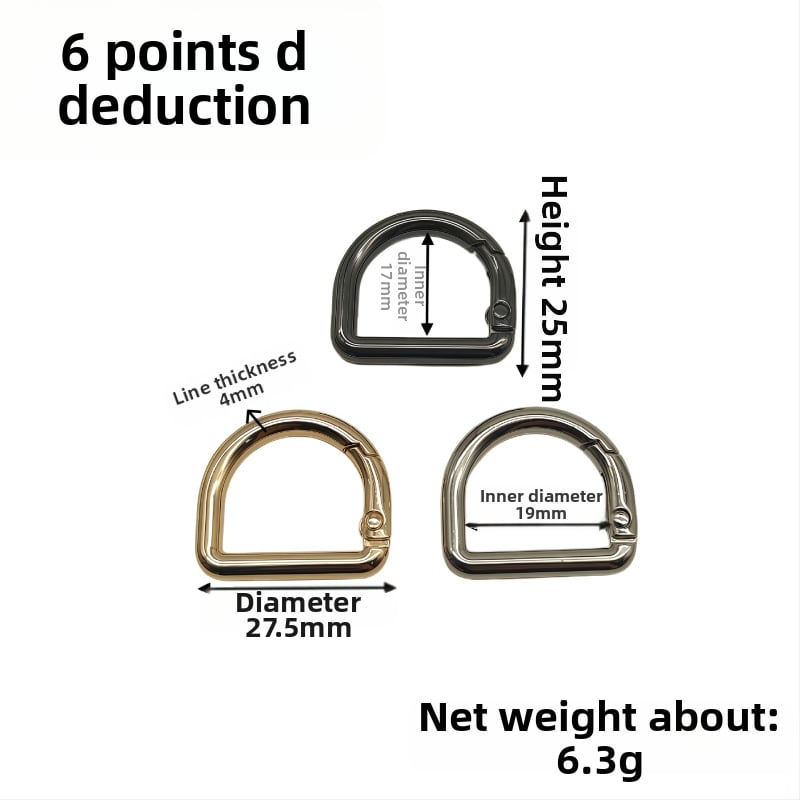 D‑formájú táska hardver készlet: rugós gyűrű, D‑formájú csat és vállszíj csat | Fém | Őszi 2024 megjelenés | Poggyász kiegészítők