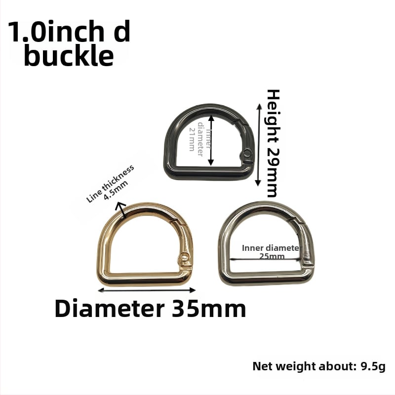 D‑formájú táska hardver készlet: rugós gyűrű, D‑formájú csat és vállszíj csat | Fém | Őszi 2024 megjelenés | Poggyász kiegészítők