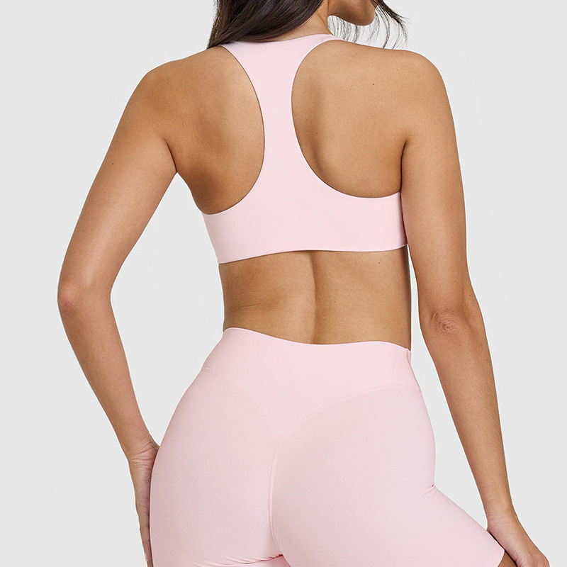 Sportski grudnjak za visoku intenzitetu, stražnji dio u obliku I, fiksirane dvostruke naramenice, glavni materijal: 75% najlon, 25% spandex; podstava: spandex 25%.