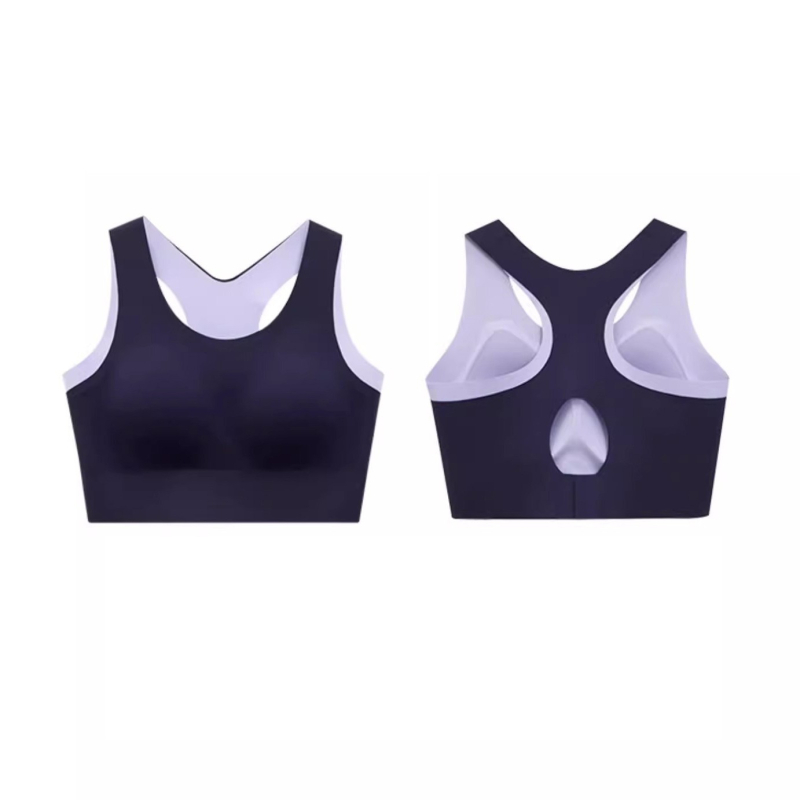 Αθλητικό τοπ χωρίς ραφές με επένδυση στήθους, Aofinico — βασικό ύφασμα νάιλον, πλήρης κάλυψη στήθους, λεπτή διαμορφωμένη επένδυση, σταθερές διπλές ιμάνες