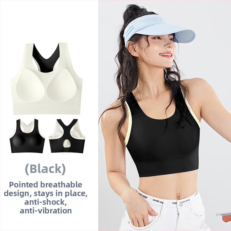 Αθλητικό τοπ χωρίς ραφές με επένδυση στήθους, Aofinico — βασικό ύφασμα νάιλον, πλήρης κάλυψη στήθους, λεπτή διαμορφωμένη επένδυση, σταθερές διπλές ιμάνες