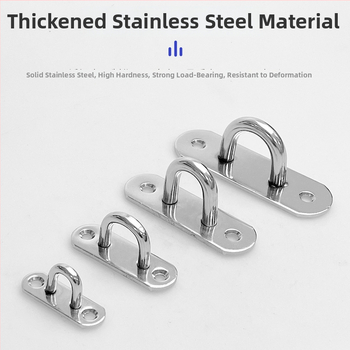 Nerūdijančio plieno kabli kablys lubų ventiliatoriui su šviestuvu – U formos kabliukas, modelis Stainless steel hook, prekės ženklas Jusen Hardware, blizgus paviršius, modernus minimalistinis stilius