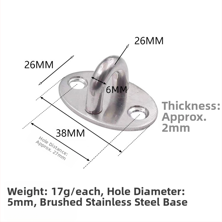 Nerūdijančio plieno kabli kablys lubų ventiliatoriui su šviestuvu – U formos kabliukas, modelis Stainless steel hook, prekės ženklas Jusen Hardware, blizgus paviršius, modernus minimalistinis stilius