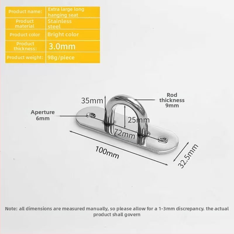 Nerūdijančio plieno kabli kablys lubų ventiliatoriui su šviestuvu – U formos kabliukas, modelis Stainless steel hook, prekės ženklas Jusen Hardware, blizgus paviršius, modernus minimalistinis stilius