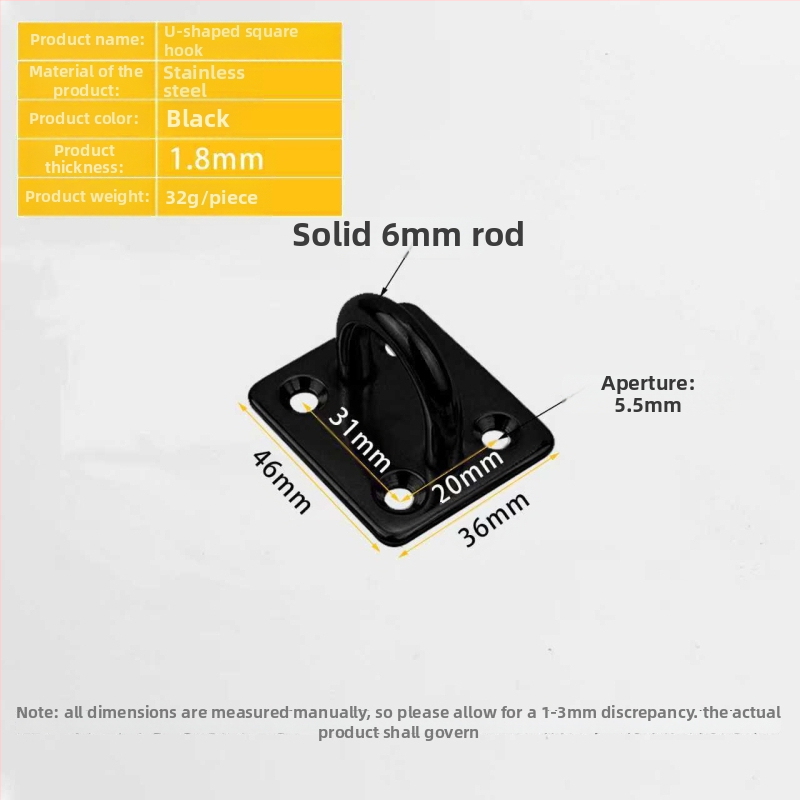 Nerūdijančio plieno kabli kablys lubų ventiliatoriui su šviestuvu – U formos kabliukas, modelis Stainless steel hook, prekės ženklas Jusen Hardware, blizgus paviršius, modernus minimalistinis stilius