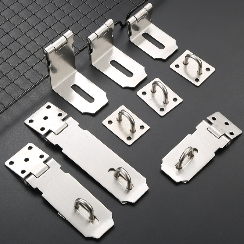 Nerūdijančio plieno užrakinimo plokštė, modelis 06 Lock Card, skirta stalčiams, spintelėms, medinėms dėžėms, langams ir durims, paviršiaus apdaila wire-drawing, šiuolaikinis paprastumas