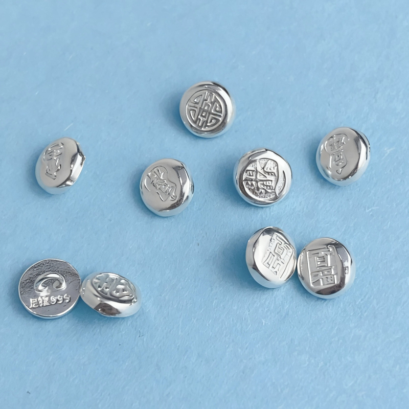 999 Čisto Srebro – Kopčasta glava za narukvicu, Ručno pleteni konac za DIY srebrne nakit