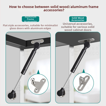 Trumpa atraminė lazdelė durims su aliuminio rėmu ir stiklo plokštėmis — Medžiaga: šaltai valdomas plienas + ABS, Gamyba: liejimas presu (die casting), Šiuolaikiškas minimalistinis stilius