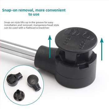 Trumpa atraminė lazdelė durims su aliuminio rėmu ir stiklo plokštėmis — Medžiaga: šaltai valdomas plienas + ABS, Gamyba: liejimas presu (die casting), Šiuolaikiškas minimalistinis stilius