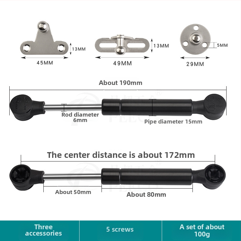 Trumpa atraminė lazdelė durims su aliuminio rėmu ir stiklo plokštėmis — Medžiaga: šaltai valdomas plienas + ABS, Gamyba: liejimas presu (die casting), Šiuolaikiškas minimalistinis stilius