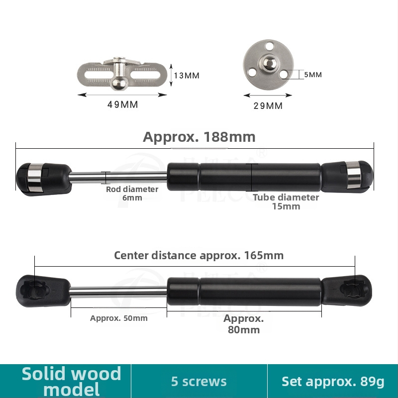 Trumpa atraminė lazdelė durims su aliuminio rėmu ir stiklo plokštėmis — Medžiaga: šaltai valdomas plienas + ABS, Gamyba: liejimas presu (die casting), Šiuolaikiškas minimalistinis stilius