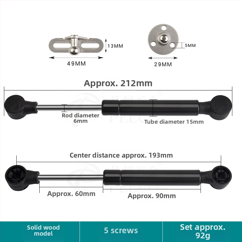 Trumpa atraminė lazdelė durims su aliuminio rėmu ir stiklo plokštėmis — Medžiaga: šaltai valdomas plienas + ABS, Gamyba: liejimas presu (die casting), Šiuolaikiškas minimalistinis stilius