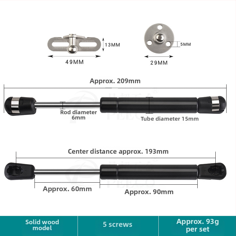 Trumpa atraminė lazdelė durims su aliuminio rėmu ir stiklo plokštėmis — Medžiaga: šaltai valdomas plienas + ABS, Gamyba: liejimas presu (die casting), Šiuolaikiškas minimalistinis stilius