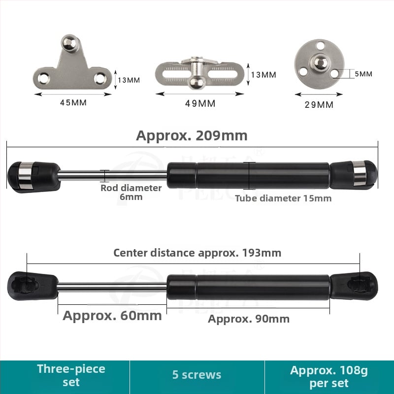 Trumpa atraminė lazdelė durims su aliuminio rėmu ir stiklo plokštėmis — Medžiaga: šaltai valdomas plienas + ABS, Gamyba: liejimas presu (die casting), Šiuolaikiškas minimalistinis stilius