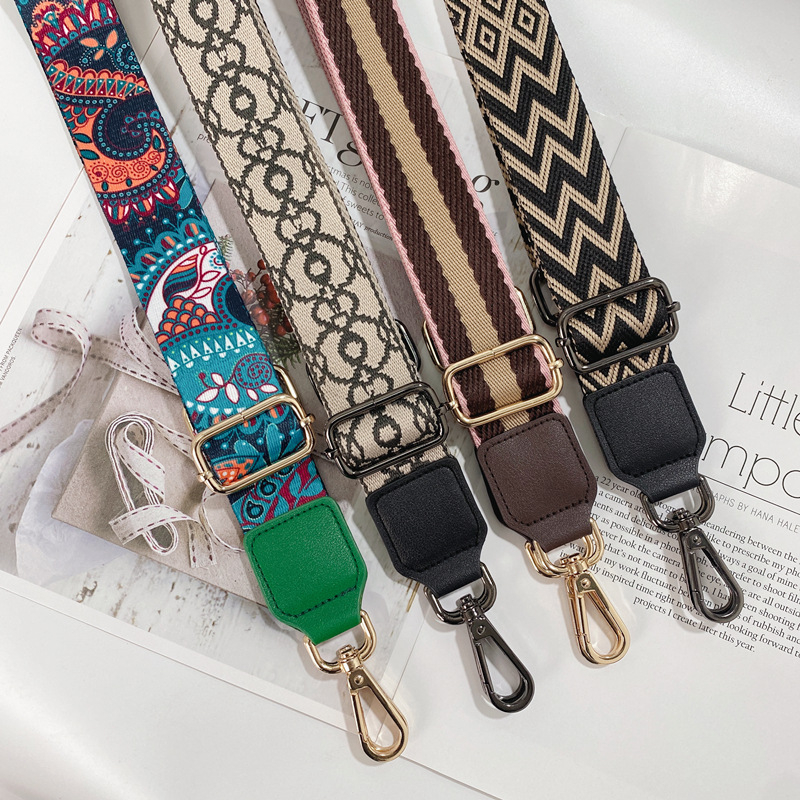 Yafderl Široka naramenica za torbe od poliestera sa geometrijskim uzorkom