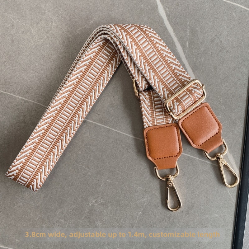 Yafderl Široka naramenica za torbe od poliestera sa geometrijskim uzorkom