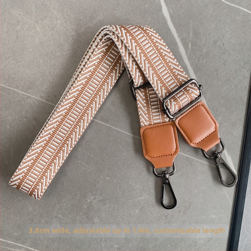 Yafderl Široka naramenica za torbe od poliestera sa geometrijskim uzorkom