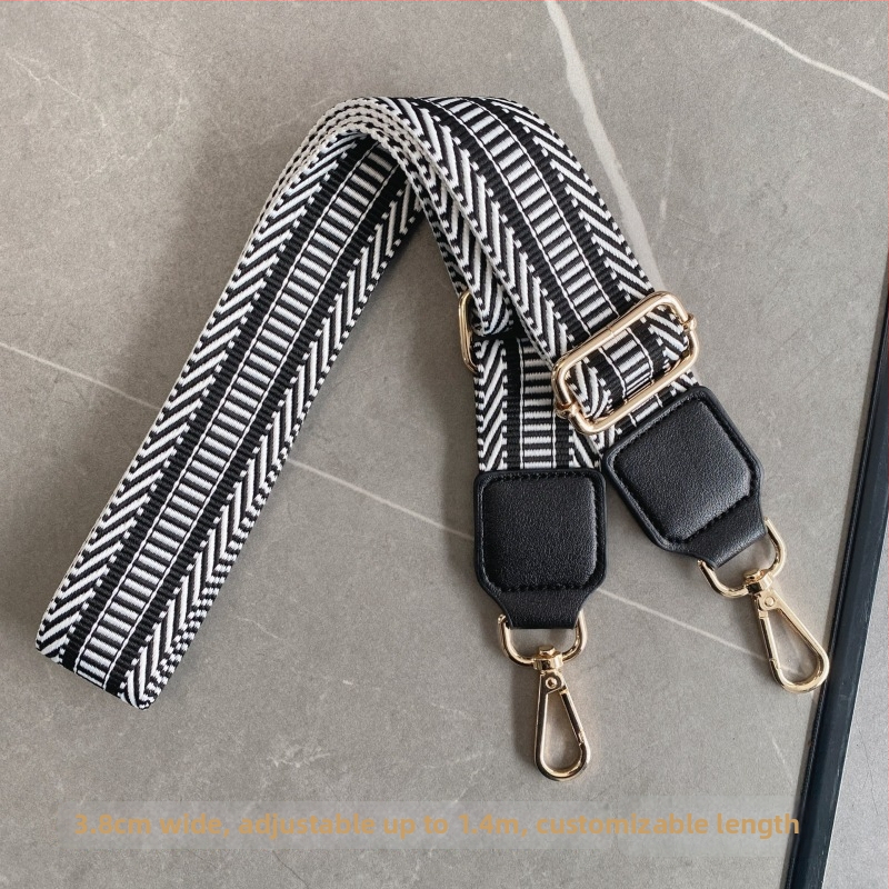 Yafderl Široka naramenica za torbe od poliestera sa geometrijskim uzorkom