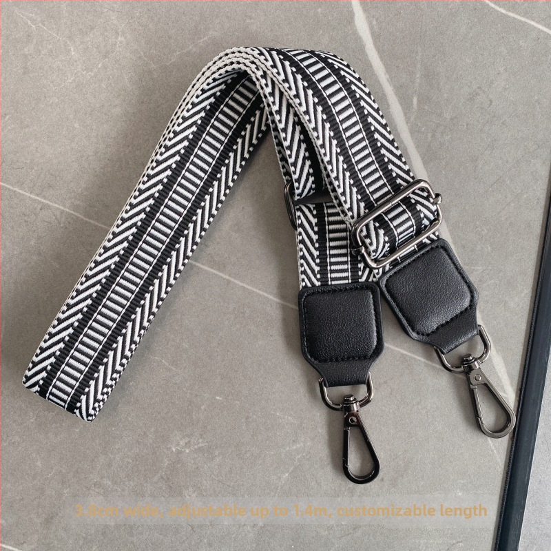 Yafderl Široka naramenica za torbe od poliestera sa geometrijskim uzorkom