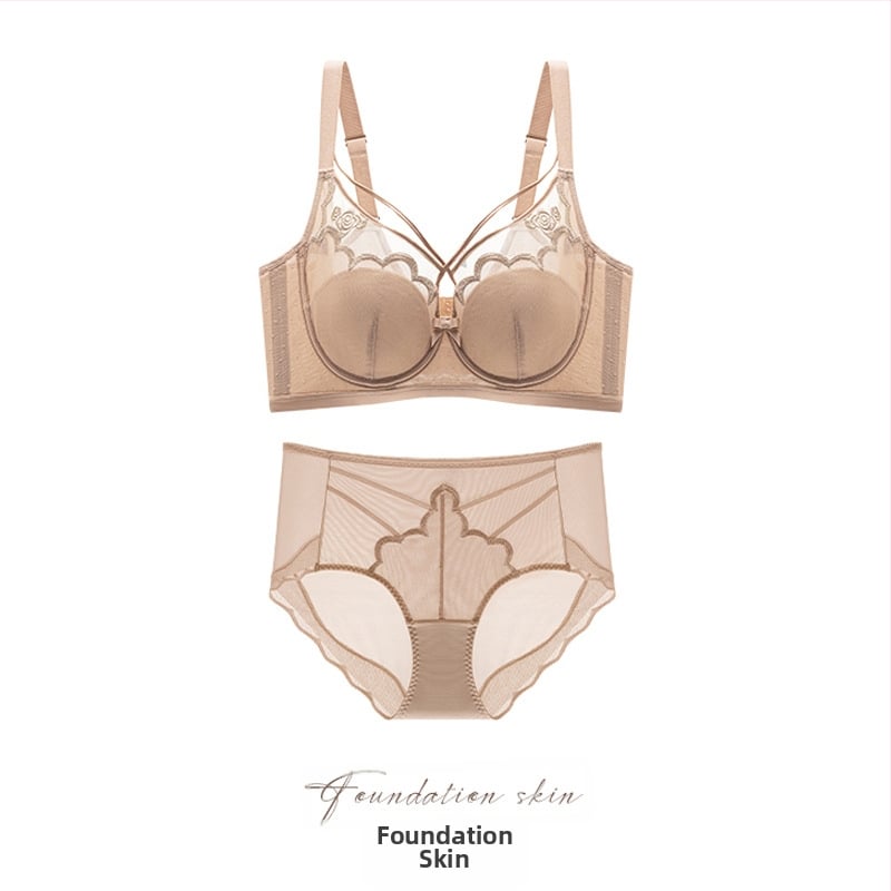 Push-up melltartó nőknek nagy mellekhez, 3/4 kosár, ultra vékony formázott kosár, nylon anyag, állítható, hátul négy soros záródás