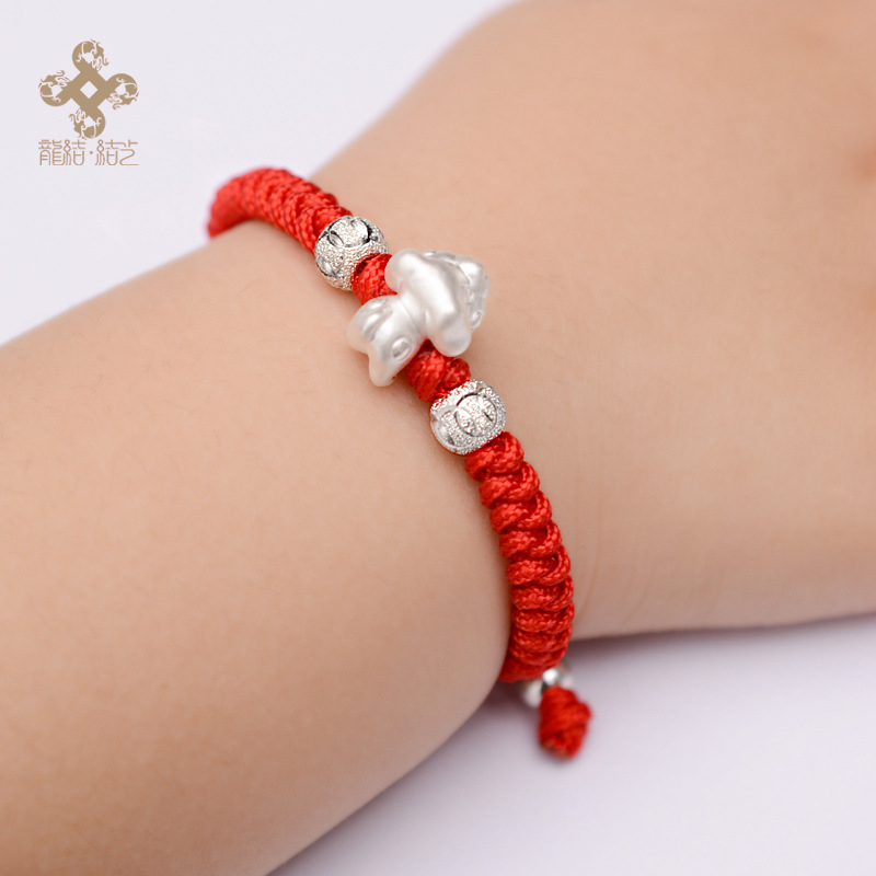 Dragon Knot karkötő, 12 jegy, kézzel készített, 999 ezüst, 3D kemény ezüst folyamat, 3-6 éves gyermekeknek