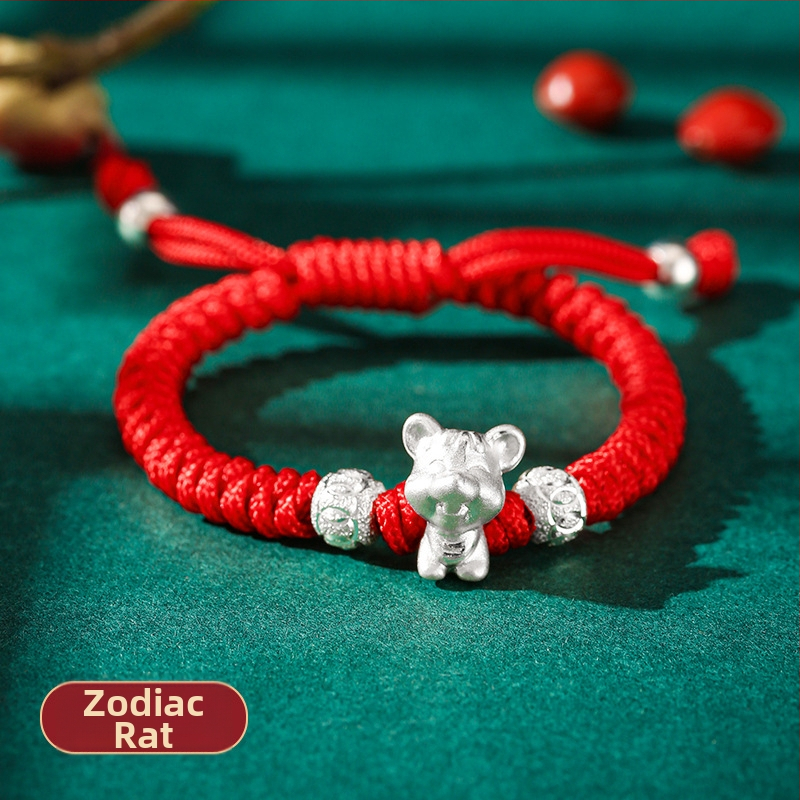 Dragon Knot karkötő, 12 jegy, kézzel készített, 999 ezüst, 3D kemény ezüst folyamat, 3-6 éves gyermekeknek