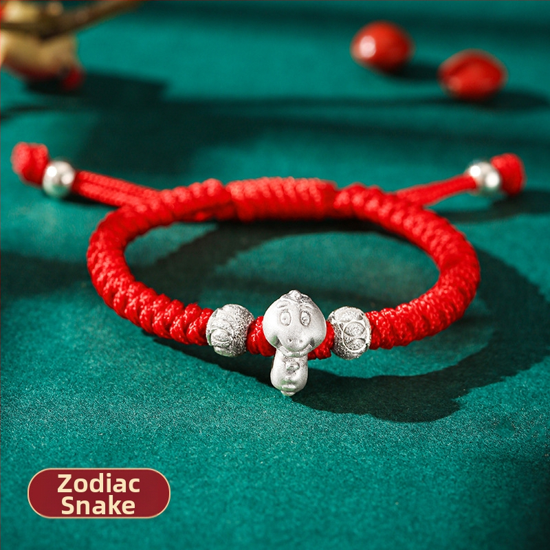 Dragon Knot karkötő, 12 jegy, kézzel készített, 999 ezüst, 3D kemény ezüst folyamat, 3-6 éves gyermekeknek