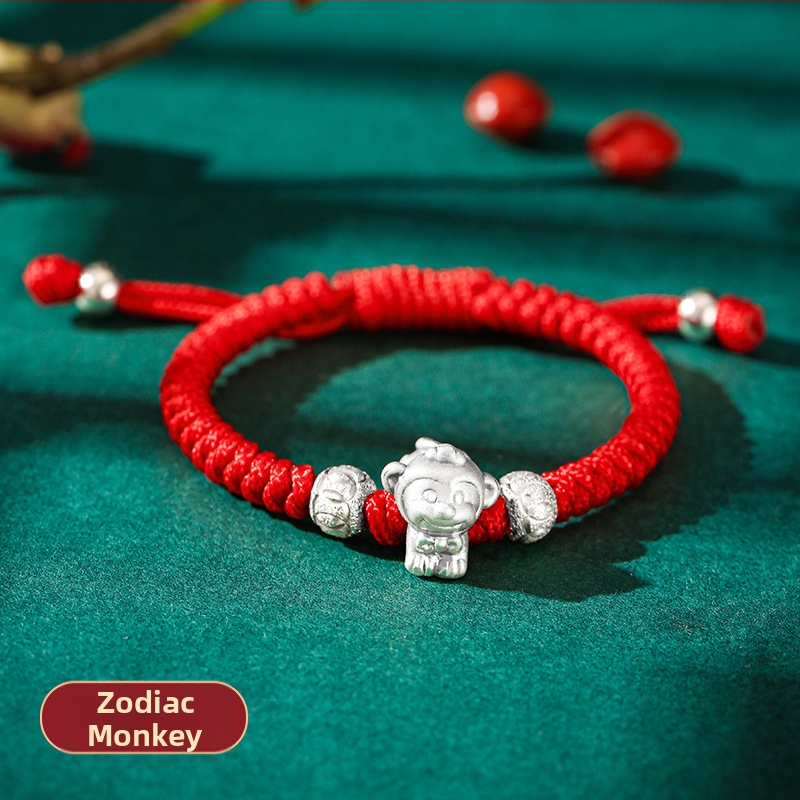 Dragon Knot karkötő, 12 jegy, kézzel készített, 999 ezüst, 3D kemény ezüst folyamat, 3-6 éves gyermekeknek