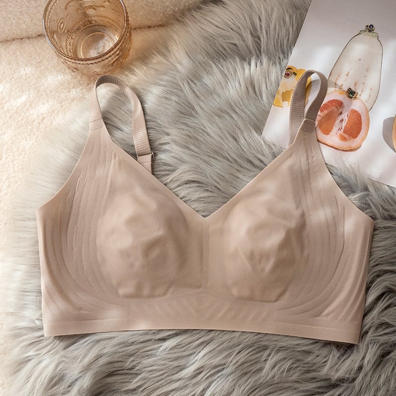Vezeték nélküli, lélegző vékony női melltartó nagy mellekhez, könnyű és kényelmes, vékony formázott kosár, oldalsó támasz